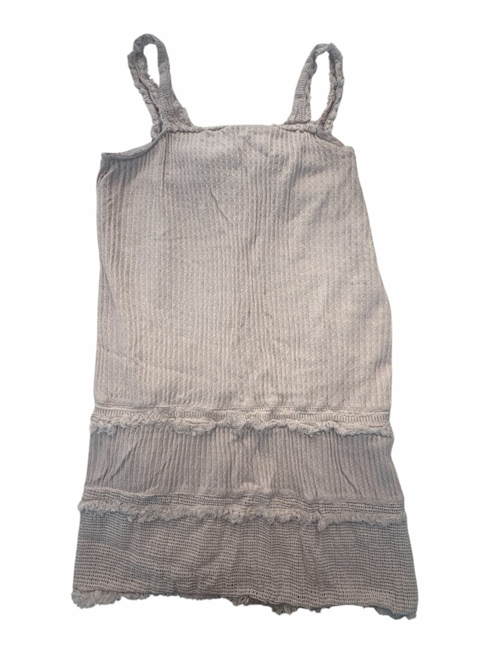 Light Purple Ribbed Tank Mini Dress with Tiered Hem